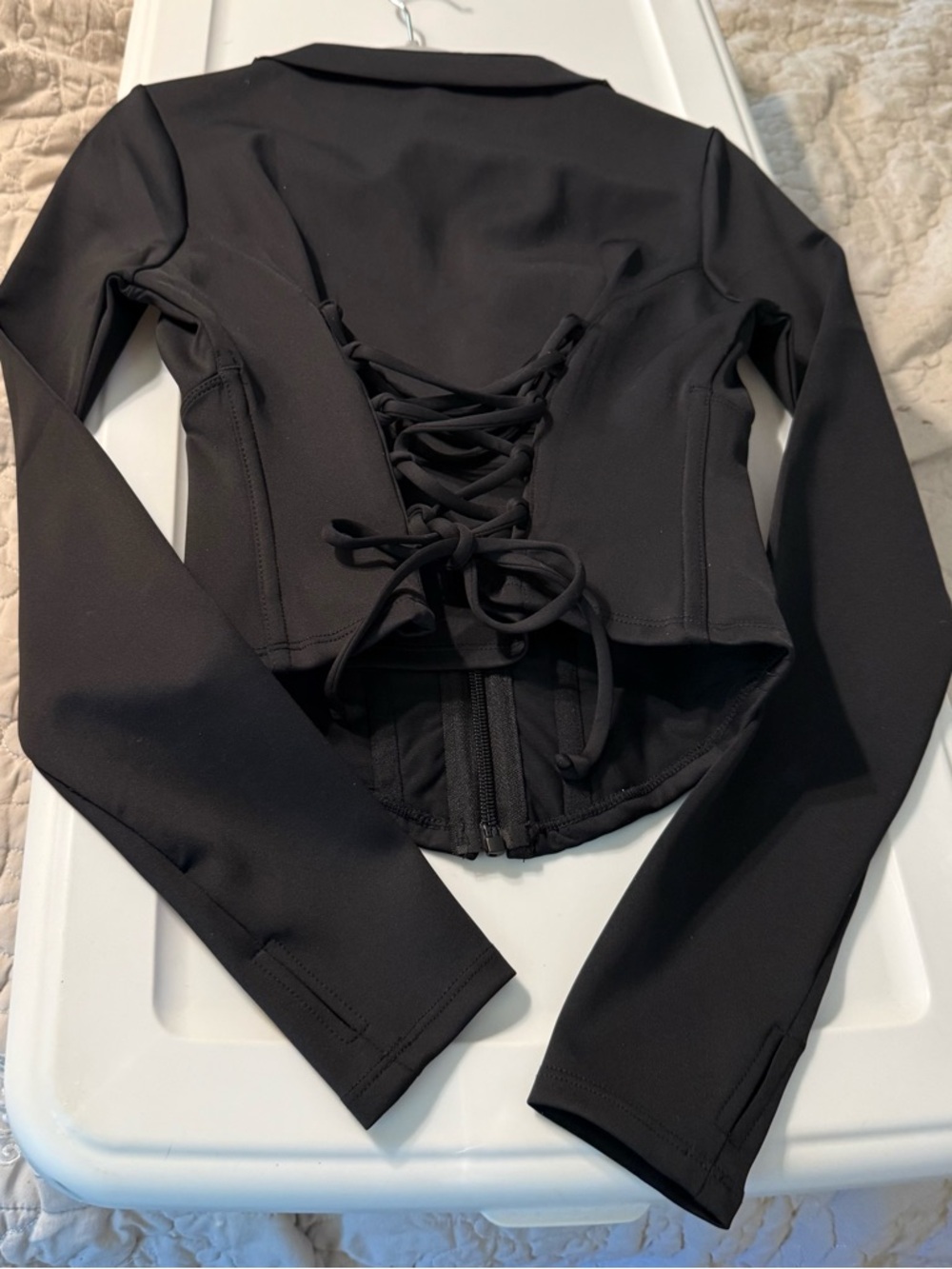 TA3 Women’s Black Zip-Front Surfy Corset Jacket size small     NWT - Picture 8 of 11